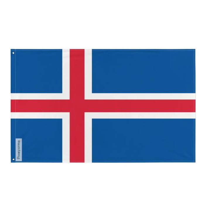 Drapeau - Islande - 128 X 192 Cm - Polyester - Recto/verso - Œillets En Fer