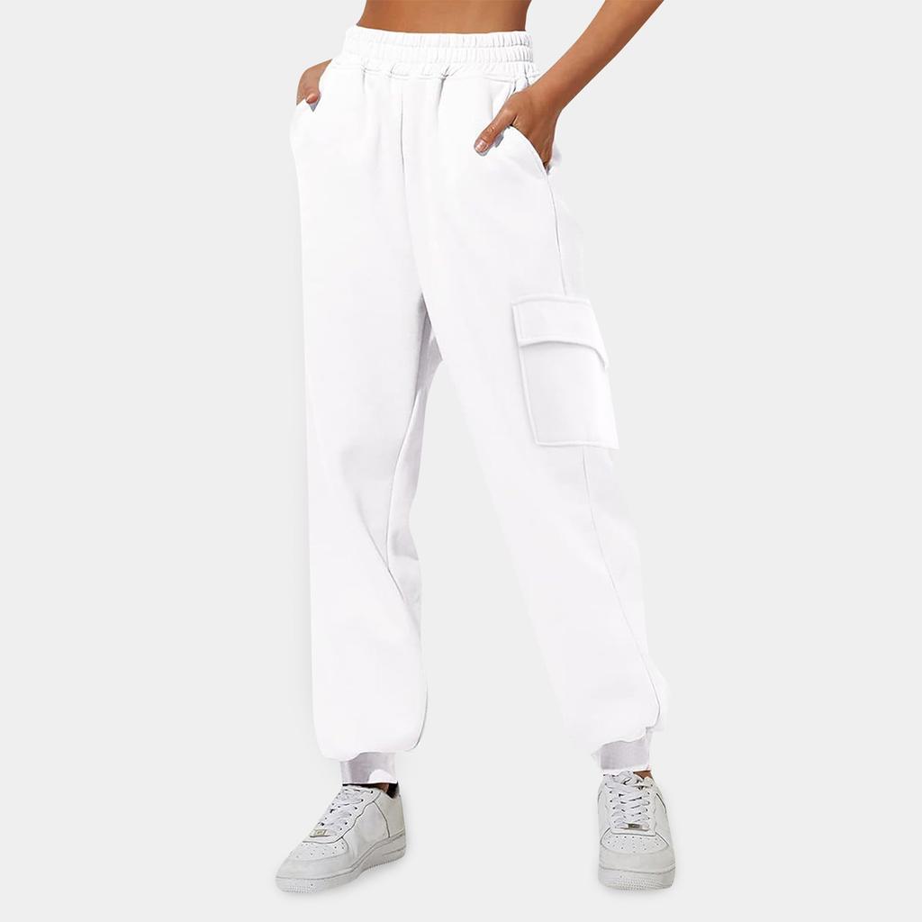 Women's Fashion Sport Solid Color Pocket Casual Sweatpants Pants