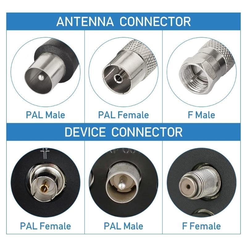High Gains FM Telescopic Antennas DAB FM Antennas Indoor FM Radio Antennas with 3 Adapter for Household Digital FM Radio