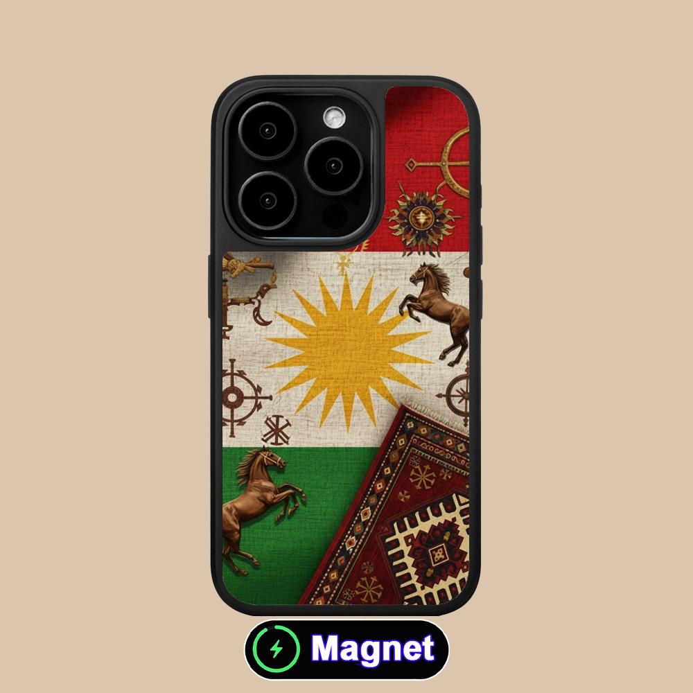 Матовая Magsafe чехол для мобильного телефона с флагом Курдистана для iPhone 17 16 15 14 13 12 11 Air Pro Max Plus Цветная крышка