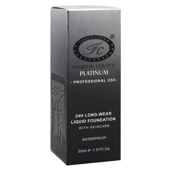 FASHION COLOUR Platinum Professional Use 24Hr Long - Wear Liquid Foundation With Skincare | Водостойкая | Основа для контроля жирности | 30 мл | Теплый нюд