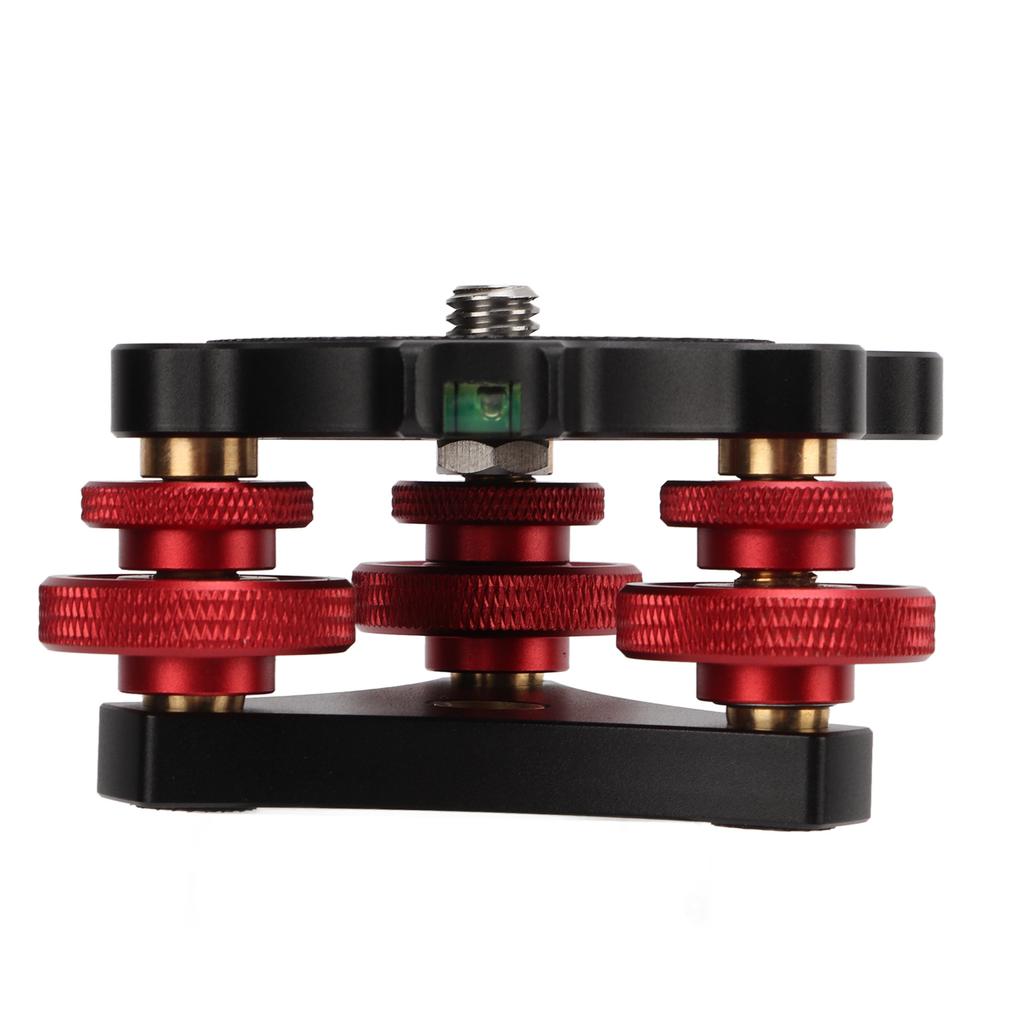 LP‑64 Camera Tripod Ball Head Leveling Base Aluminum Triple Wheel Leveler Bubble Level
