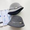 Цилиндр женский теплая панама осень и зима ретро шерстяная темпераментная шляпа-ведро длина спереди и короткие поля сзади