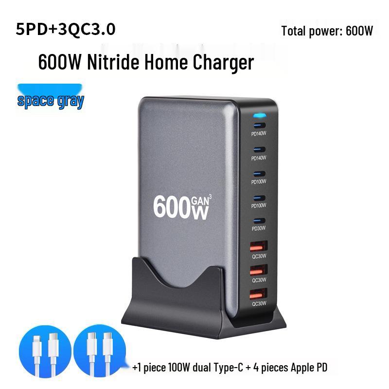 Многопортовое GaN USB-зарядное устройство 200 Вт: Быстрая зарядка PD100 Вт для мобильных устройств