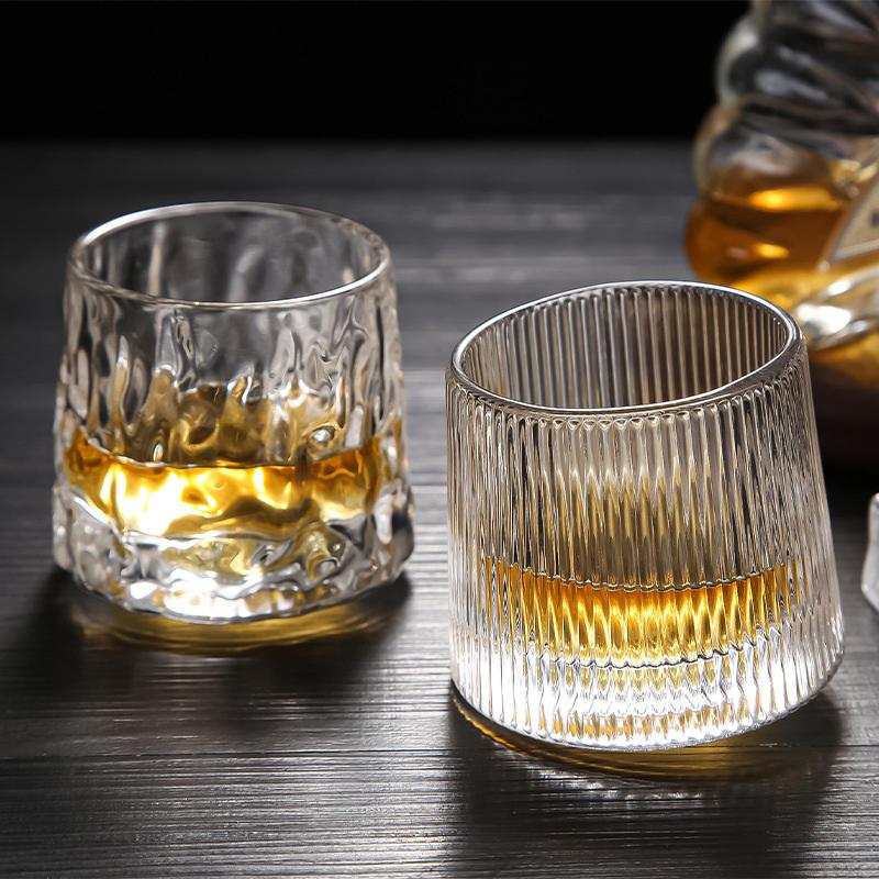 Креативные стаканы для виски, прочная вращающаяся стеклянная посуда, коктейли, вино, бренди, кружка для воды, сока, чая, стакан для вечеринки
