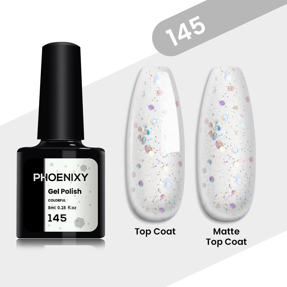 PHOENIXY, 8 мл, блестящий УФ-гель для ногтей, блестящие блестки, замачиваемый УФ-гель-лак, красочный гель-лак для ногтей, лак для дизайна ногтей «сделай сам»