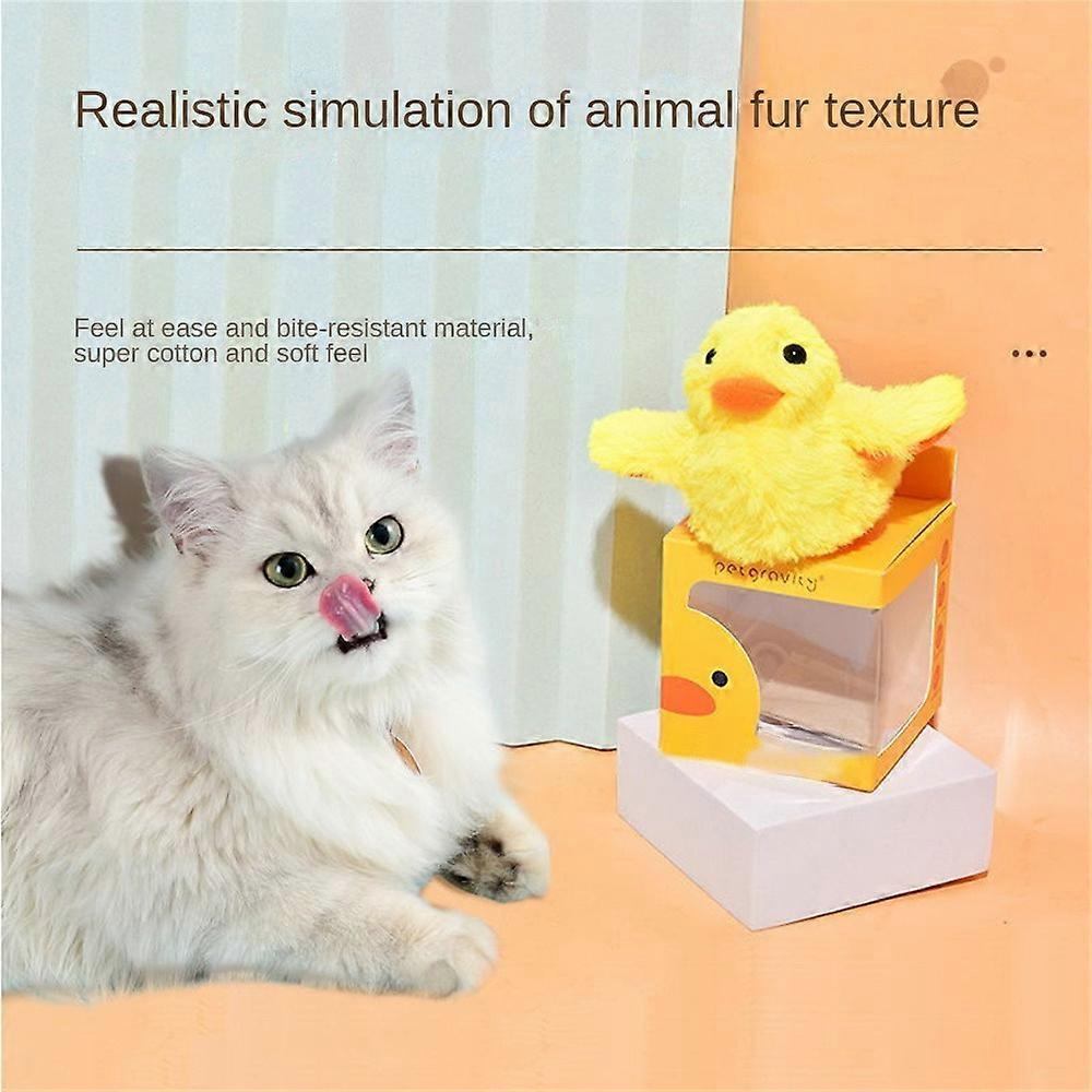 Flapping Duck Cat Toys Interactive Electric Bird Toys Washable Cat Plush Toys with Vibration Sensor Cats Game Toys Kitten