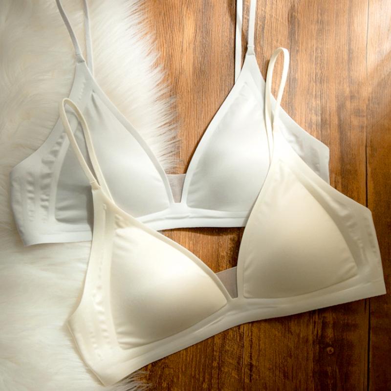 1 шт. Нижнее белье Элегантные тонкие бретели Дышащий нейлон Бесшовный Удобный женский бюстгальтер Однотонный