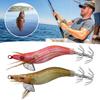 7CM/4.6G Luminous Shrimp Bait with Squid Jig Hook Sinker Realistic Bionic Artificial Lure Saltwater Freshwater Bass Walleye Trout Fishing Accessories