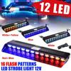 12 Led Windshield Dash Strobe Side Warning Lights Emergency Flash Warning Light Bar Plice Car Truck School Bus Signal Lamp with Sucker Holder