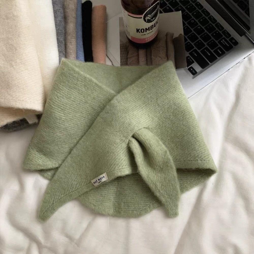 New Windproof Neck Warmer Coldproof Triangular Neckerchief Warm Knitted Scarves Bib Autumn and Winter