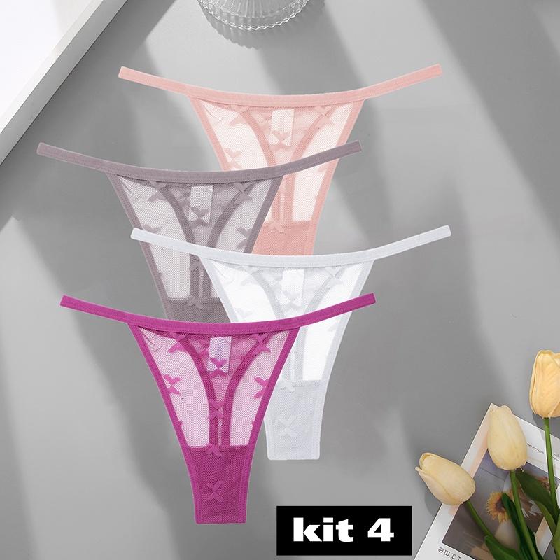 Комплект из 7 кружевных трусиков-стрингов, женские трусики-стринги с цветочным принтом, S-XL, женское нижнее белье для девочек, прозрачное нижнее белье