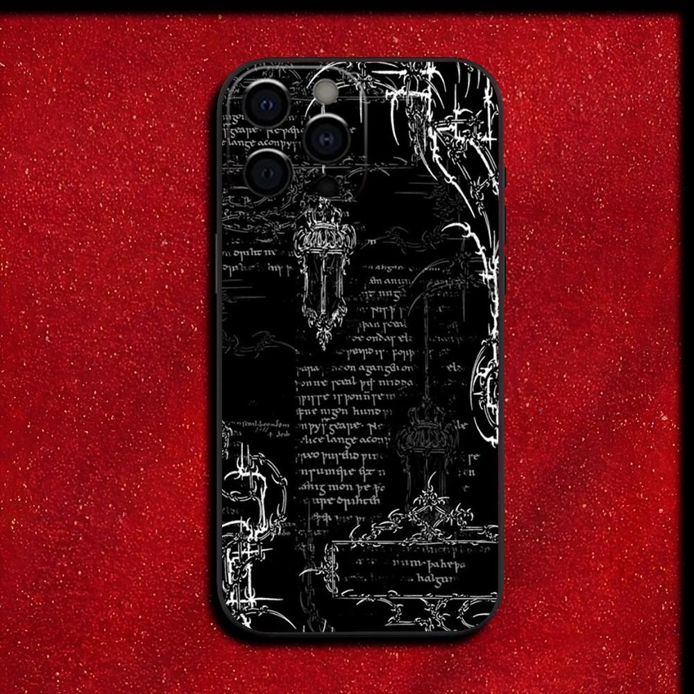 Готический чехол с кибер-крестом для iPhone 16, 15, 14, 13, 12, 11, Pro, X, XS, Max, XR, Plus, Mini, мягкий черный.