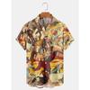 Мужская рубашка Hawaiian Cowboy с крутым цифровым принтом 3D размера плюс, мужская верхняя одежда Western America с карманом в винтажном стиле, летняя верхняя одежда