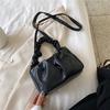 Cute Bag WIth Tie Handle Small PU Leather Crossbody Bags For Women  Simple Elegant Shoulder Handbags Female Travel Totes