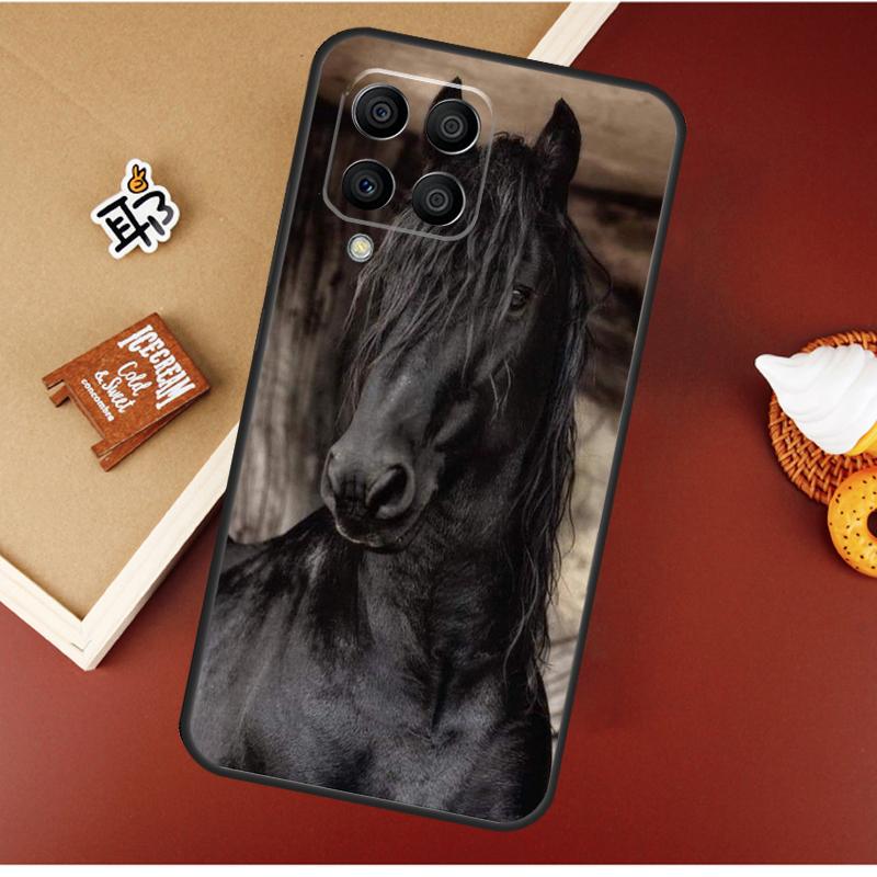 Beautiful Black Horse Case For Samsung Galaxy M21 M20 M23 M31 M11 M54 M14 M34 M13 M52 M32 M12 M16 M36 M56 M15 M55