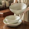 Керамический набор мисок в японском стиле, Матовая посуда в ретро-стиле, Миска, Тарелка, Бытовая тарелка, Круглая миска, Миска для овощей, Суповая миска.