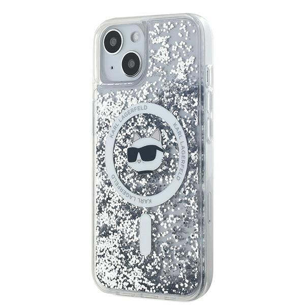 Etui Karl Lagerfeld Liquid Glitter Choupette Head Magsafe Na Iphone 15 / 14 / 13 - Przezroczyste