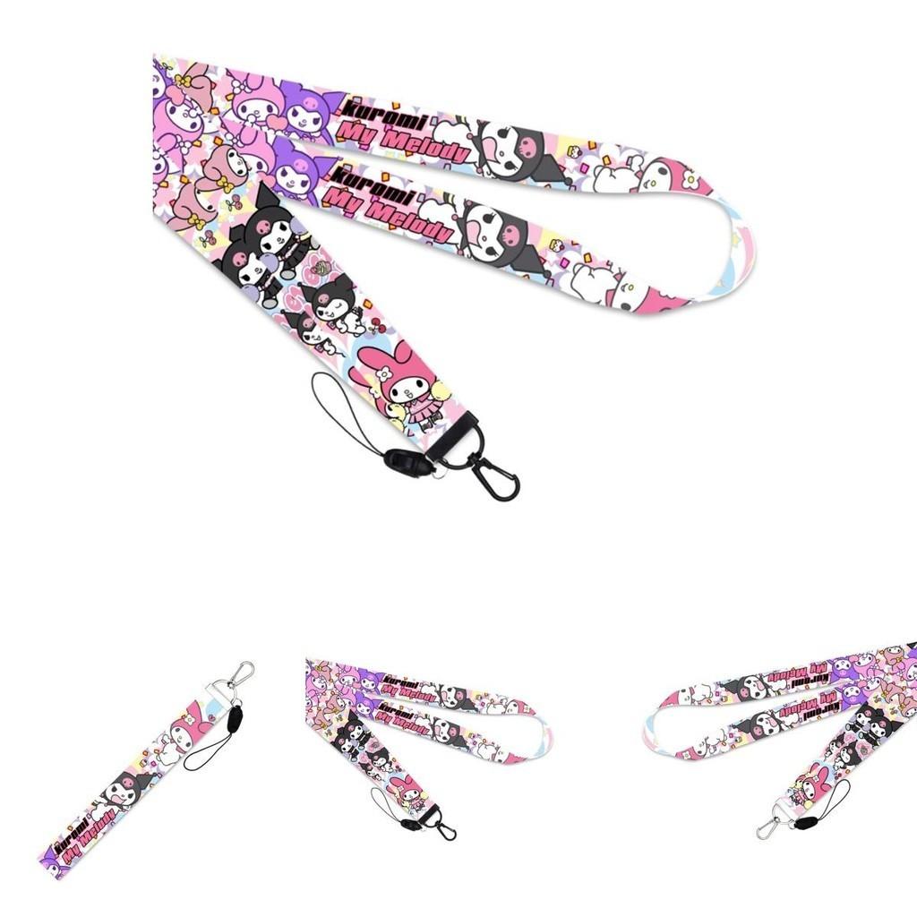 Kawaii Anime Melody And Cartoon Sanrio Kuromi Character Phone Lanyard For Neck Strap Id Tag Holder!