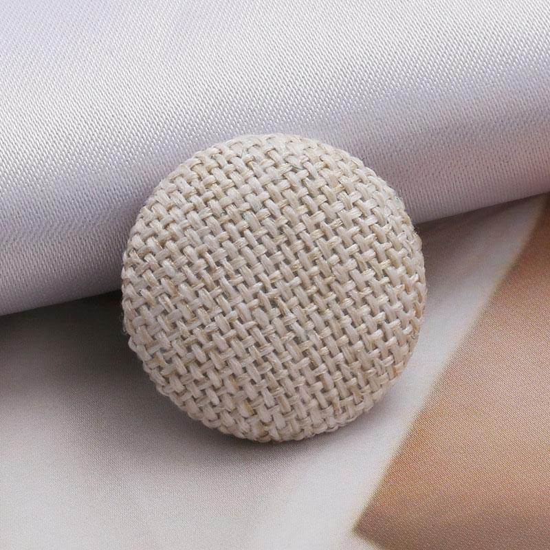 10 шт. декоративные круглые льняные пуговицы для одежды «сделай сам», покрытые тканью, металлические пуговицы