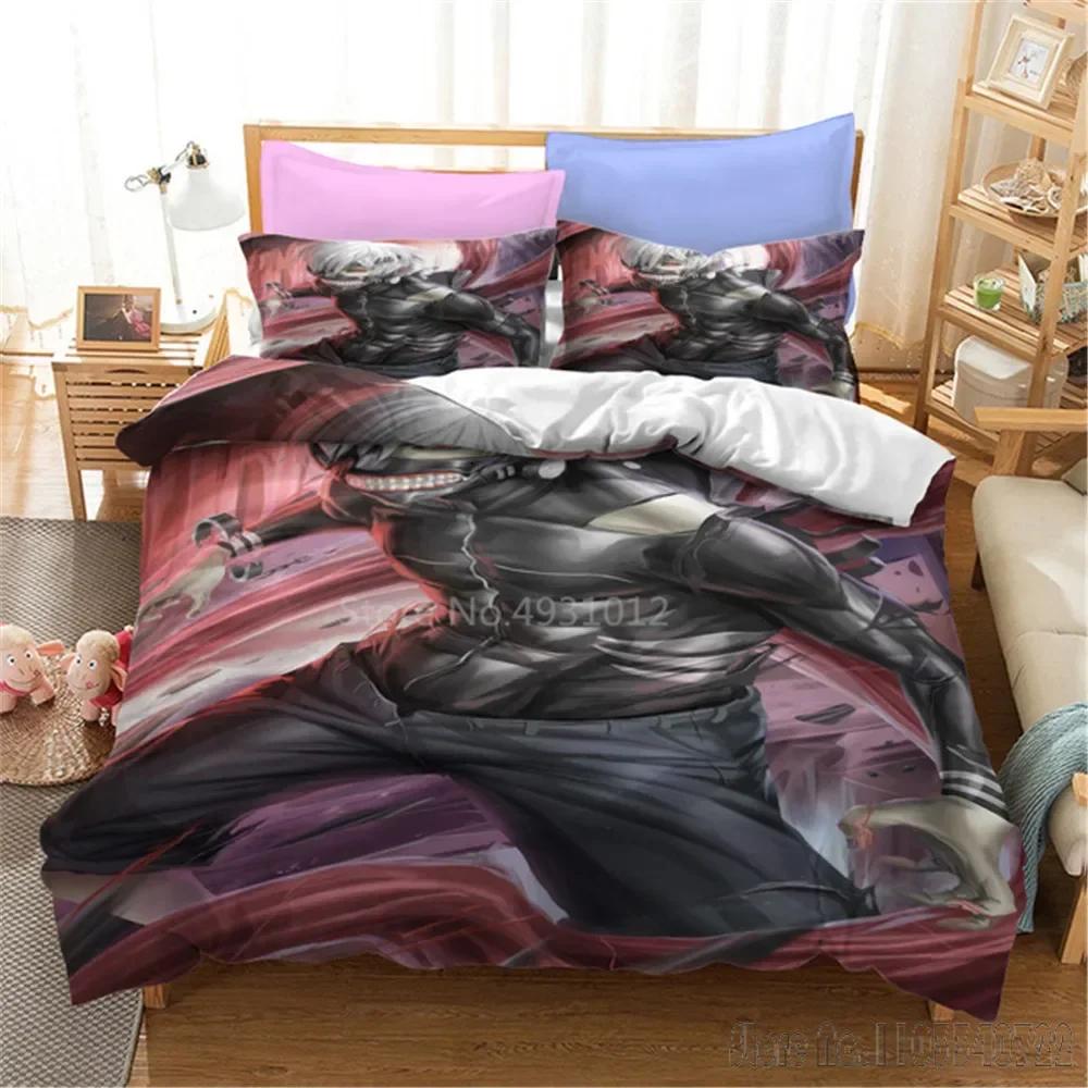Admire 3D Tokyo Ghoul Cartoon Duvet Cover Set HD Comforter Cover for Kids Постельные принадлежности Постельное белье Декор для спальни