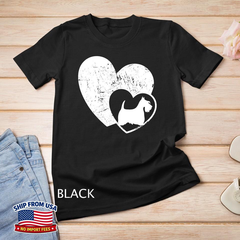 Scottish Terrier Heart Dog Graphic Unisex T-Shirt