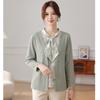 Мамина весенне-осенняя одежда новый модный топ-обманка из двух частей одежда для женщин среднего и пожилого возраста темпераментная рубашка с длинным рукавом для ношения под низ женщины