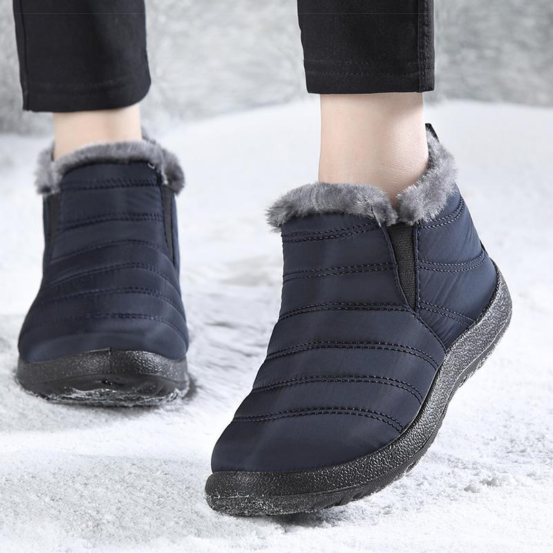 Women's Boots Black Slip On Woman Shoes Fur Ladies Shoes Unisex Ankle Boots Waterproof Keep Warm Botas Mujer Winter Snow Boots