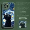 Cute Black Cat Pattern Full Lens Protect PU Leather Phone Case for OPPO A16 A16s A36 A96 A78 A98 Realme C30 C33 C35 Reno 8 Pro 8T OnePlus