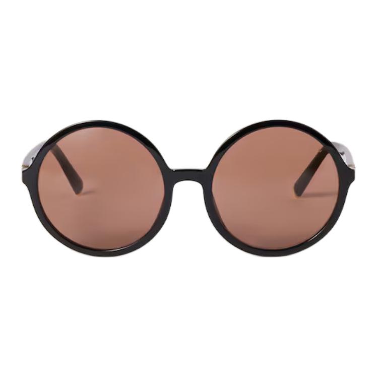Miu Miu Logo Design Acetate Round Sunglasses Unisex sunglasses Black SMUB02_E16K_FE90Q_C_059