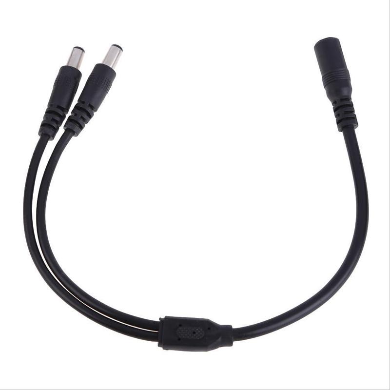 1 гнездо на 2 штекера постоянного тока, кабельный разветвитель 5,5x2,1 мм, адаптер для видеонаблюдения