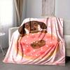 1pc Donut Dog Lightweight Flannel Blanket, Comfortable and Warm Blanket, for Office and Camping Sofa Bed, Livingroom152