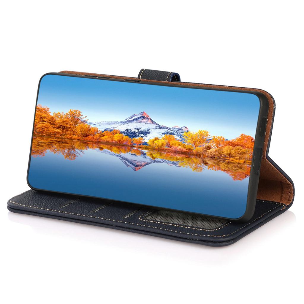 For Samsung Galaxy Xcover7 Phone Case with RFID Blocking Genuine Cow Leather Cover