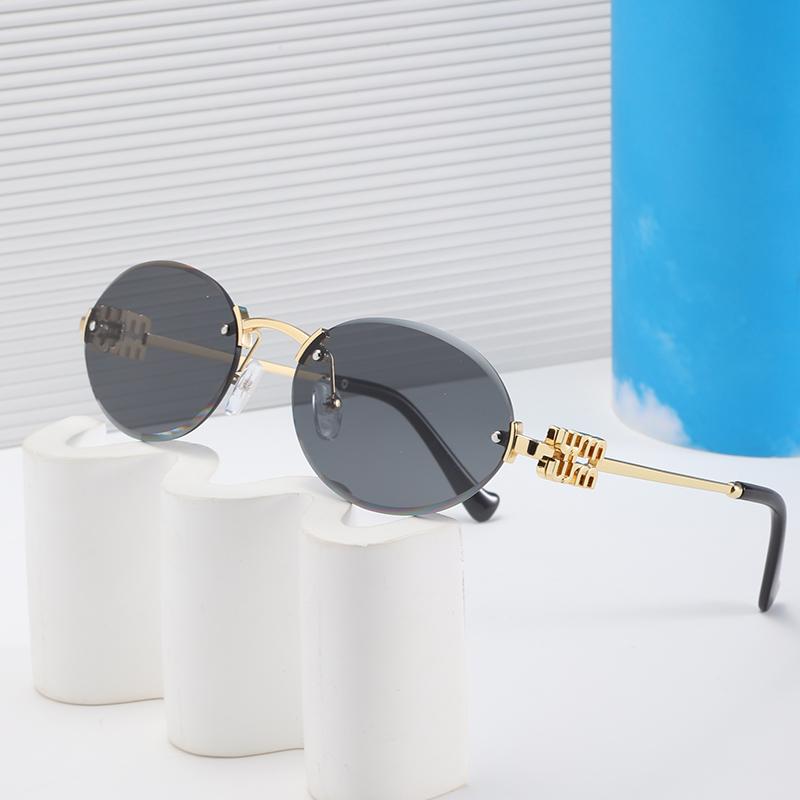 High-quality Rimless Oval Metal Sunglasses Women Men Gradient Exquisite Brand Sun Glasses Outdoor Travel Lady Man Glasses UV400