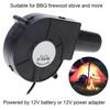 Portable BBQ Fan for DC 12V 20W 5.5x2.1mm Air Turbo Blower for Barbecue Picnic Camping Fire Charcoal Starter Cooking Too