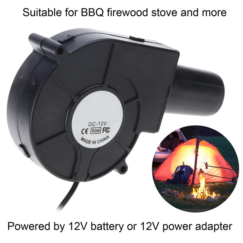 Portable BBQ Fan for DC 12V 20W 5.5x2.1mm Air Turbo Blower for Barbecue Picnic Camping Fire Charcoal Starter Cooking Too