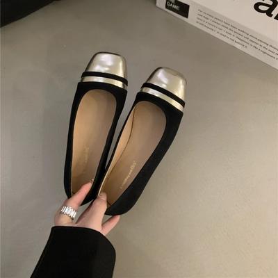 Модные женские туфли смешанных цветов в корейском стиле, женская обувь с круглым носком и неглубоким вырезом, повседневные кроссовки, слипоны 2024, летние мокасины, слипоны