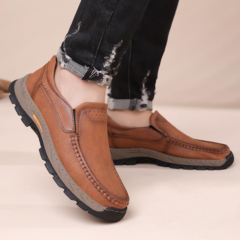 Мужская обувь Уличная повседневная обувь Мужская износостойкая рабочая кожаная обувь Нескользящая спортивная обувь для походов Мужская