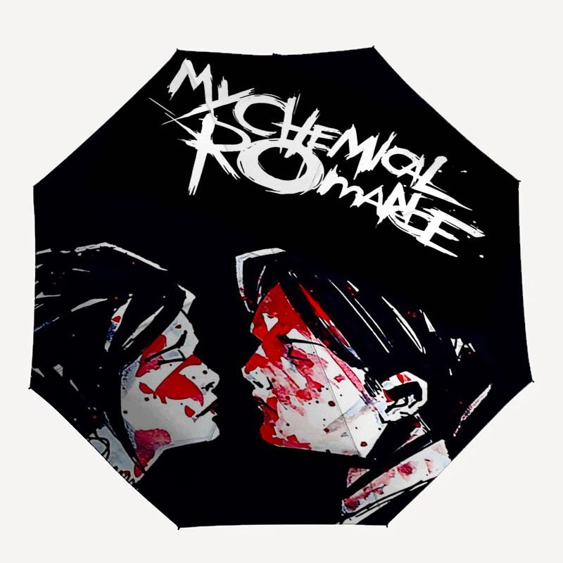 1 шт. Автоматический, ветрозащитный, компактный дорожный зонт My Chemical Romance, Подарок на день рождения, Рождество, Бизнес 93092