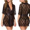 European and American Style Sexy Women's Lace Hollow-Out Lingerie Nightgown Set