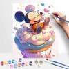 Disney Oil Painting DIY Digital Painting Cute Mickey Mouse with Sweet Cupcake Wall Art for the Living Room or Entryway.
