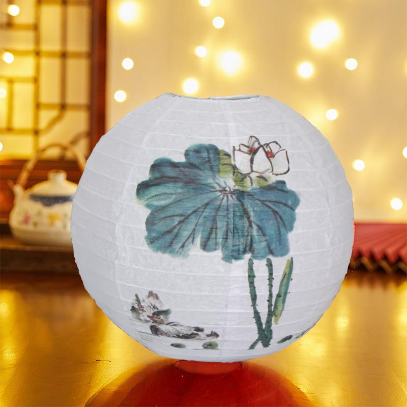 Бамбуковый бумажный фестивальный фонарь цветок с принтом букв бумажный фонарь Праздник середины осени
