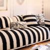 Stripe Lamb Wool Sofa Covers Minimally Thickened Plush Seat Cushion Anti Slip Sofa Blanket Living Room Decoration Couch Protective Mat