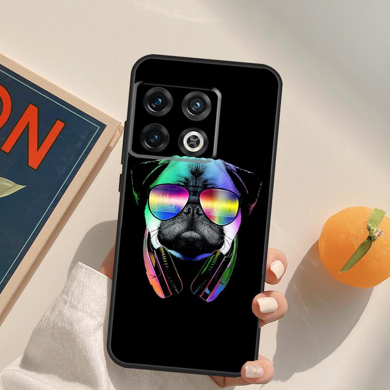 Забавный мультяшный чехол с мопсом для OnePlus 13R 12R 10R 13T 10T 11 12 13 15 OnePlus Nord 5 CE 2 3 4 Lite N20 N30