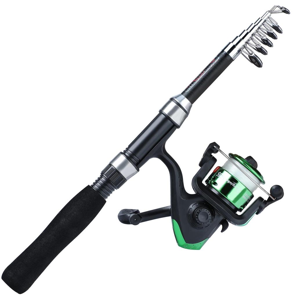 SOUGAYILANG Spinning Fishing Rod Reel Set Carbon Fiber Pole with Spinning Fishing Wheel for Freshwater Saltwater Fishing