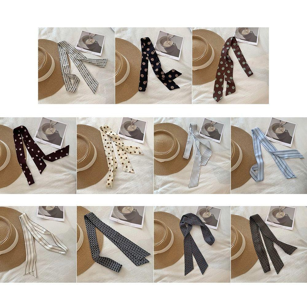 Korean Long Silk Scarf Summer Hair Band Fashion Long Scarfs For Women