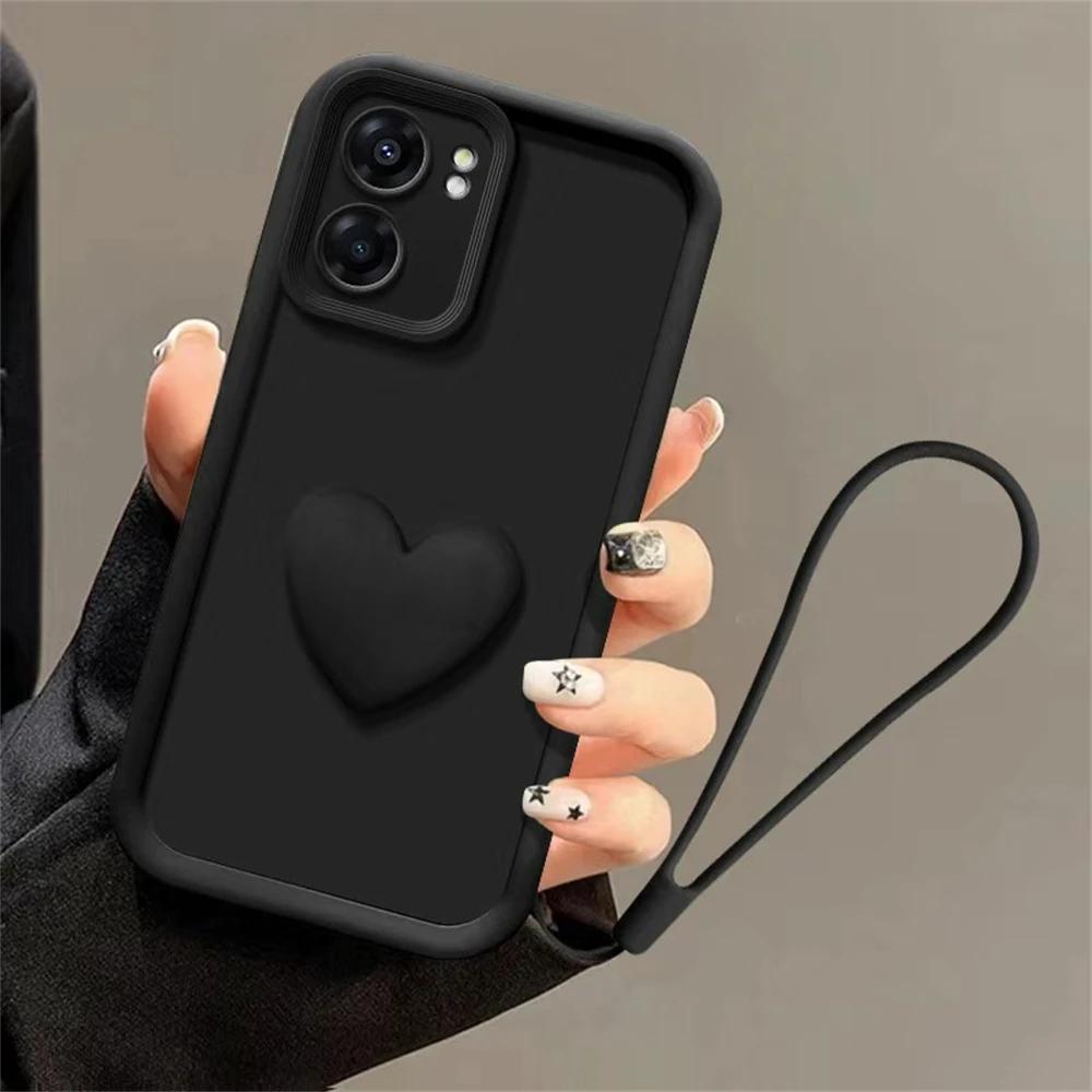 Для Motorola Edge 50 Fusion Moto G75 G55 G35 G85 G84 G22 G14 G04 G54 чехол для телефона Love Heart Hnad Chain Cover со шнурком