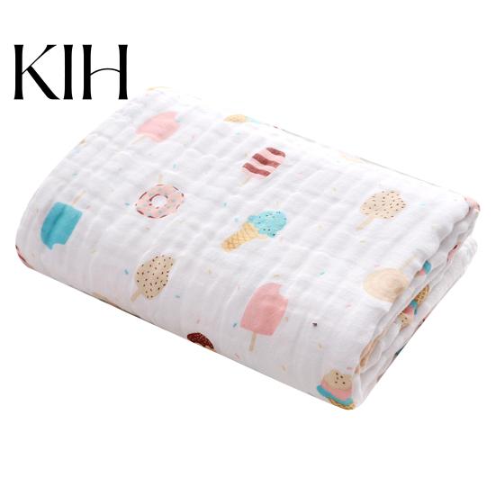 Baby Swaddling Cloth Blanket Eye-catching Keep Body Dry Cotton Cartoon Supplies Printed Thin Newborn for Daily Soft