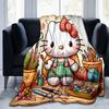 1pc Hello Kitty's Artistic Haven Cartoon Blanket, Soft Throw for Home Decor, Gift Idea, Living Room, Travel, Camping, Car Blankets, Beach, Office Naps