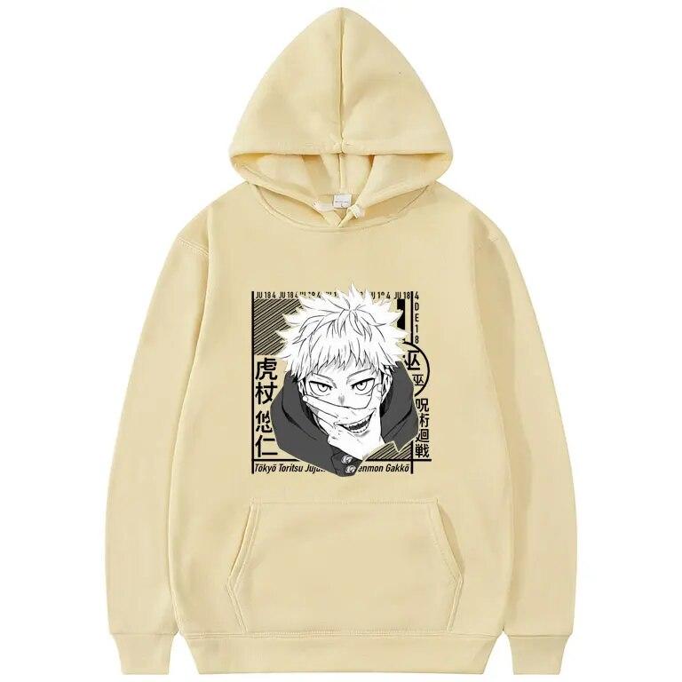 Япония унисекс стиль дзюдзюцу кайсен толстовка Итадори Юдзи узор принт толстовки унисекс повседневная мода с капюшоном женская толстовка в стиле Харадзюку